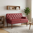 vidaXL Gombra tűzött loveseat Bordó 120 x 65 x 77 cm Műbőr