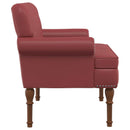 vidaXL Gombra tűzött loveseat Bordó 120 x 65 x 77 cm Műbőr