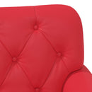 vidaXL Gombra tűzött loveseat Piros 120 x 65 x 77 cm Műbőr