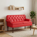 vidaXL Gombra tűzött loveseat Piros 120 x 65 x 77 cm Műbőr