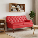 vidaXL Gombra tűzött loveseat Piros 120 x 65 x 77 cm Műbőr