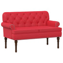 vidaXL Gombra tűzött loveseat Piros 120 x 65 x 77 cm Műbőr