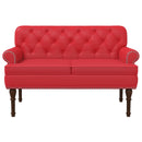 vidaXL Gombra tűzött loveseat Piros 120 x 65 x 77 cm Műbőr
