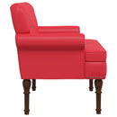 vidaXL Gombra tűzött loveseat Piros 120 x 65 x 77 cm Műbőr