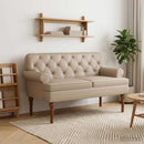 vidaXL Gombra tűzött loveseat Cappuccino 120 x 65 x 77 cm Műbőr