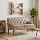 vidaXL Gombra tűzött loveseat Cappuccino 120 x 65 x 77 cm Műbőr