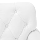 vidaXL Gombra tűzött loveseat Fehér 120 x 65 x 77 cm Műbőr
