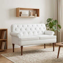 vidaXL Gombra tűzött loveseat Fehér 120 x 65 x 77 cm Műbőr