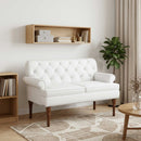vidaXL Gombra tűzött loveseat Fehér 120 x 65 x 77 cm Műbőr