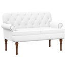 vidaXL Gombra tűzött loveseat Fehér 120 x 65 x 77 cm Műbőr