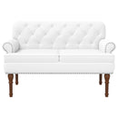 vidaXL Gombra tűzött loveseat Fehér 120 x 65 x 77 cm Műbőr