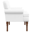 vidaXL Gombra tűzött loveseat Fehér 120 x 65 x 77 cm Műbőr