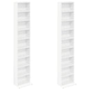 vidaXL CD szekrény 2 db Fehér 33 x 23,5 x 175 cm Szerelt Fa