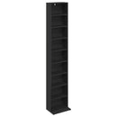 vidaXL CD szekrény Fekete Tölgy 33 x 23,5 x 175 cm Szerelt Fa