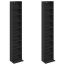 vidaXL CD szekrény 2 db Fekete Tölgy 33 x 23,5 x 175 cm Szerelt Fa