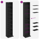 vidaXL CD szekrény 2 db Fekete Tölgy 33 x 23,5 x 175 cm Szerelt Fa