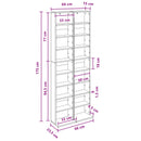 vidaXL CD szekrény 2 db Fekete Tölgy 33 x 23,5 x 175 cm Szerelt Fa