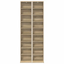 vidaXL CD szekrény 2 db Sonoma Tölgy 33 x 23,5 x 175 cm Szerelt Fa
