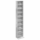vidaXL CD szekrény Betonszürke 33 x 23,5 x 175 cm Szerelt Fa