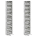 vidaXL CD szekrény 2 db Betonszürke 33 x 23,5 x 175 cm Szerelt Fa