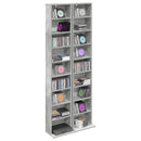 vidaXL CD szekrény 2 db Betonszürke 33 x 23,5 x 175 cm Szerelt Fa