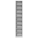 vidaXL CD szekrény Szürke Sonoma 33 x 23,5 x 175 cm Szerelt Fa