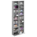 vidaXL CD szekrény 2 db Szürke Sonoma 33 x 23,5 x 175 cm Szerelt Fa