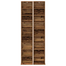 vidaXL CD szekrény 2 db Antik Fa 33 x 23,5 x 175 cm Szerelt Fa