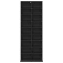 vidaXL CD szekrény Fekete Tölgy 65 x 23,5 x 175 cm Szerelt Fa