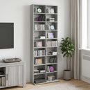 vidaXL CD szekrény Szürke Sonoma 65 x 23,5 x 175 cm Szerelt Fa