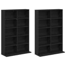 vidaXL CD szekrény 2 db Fekete Tölgy 65 x 23,5 x 97,5 cm Szerelt Fa
