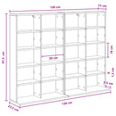 vidaXL CD szekrény 2 db Fekete Tölgy 65 x 23,5 x 97,5 cm Szerelt Fa