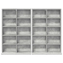vidaXL CD szekrény 2 db Betonszürke 65 x 23,5 x 97,5 cm Szerelt Fa