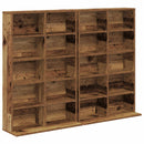 vidaXL CD szekrény 2 db Antik Fa 65 x 23,5 x 97,5 cm Szerelt Fa