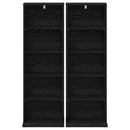 vidaXL CD szekrény 2 db Fekete Tölgy 33 x 23,5 x 97,5 cm Szerelt Fa