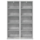 vidaXL CD szekrény 2 db Betonszürke 33 x 23,5 x 97,5 cm Szerelt Fa