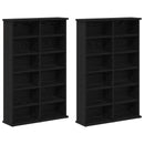 vidaXL CD szekrény 2 db Fekete Tölgy 60 x 17 x 92 cm Szerelt Fa