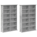 vidaXL CD szekrény 2 db Betonszürke 60 x 17 x 92 cm Szerelt Fa