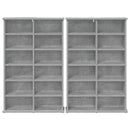 vidaXL CD szekrény 2 db Betonszürke 60 x 17 x 92 cm Szerelt Fa