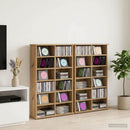 vidaXL CD szekrény 2 db Kézműves Tölgy 60 x 17 x 92 cm Szerelt Fa