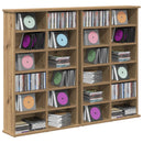 vidaXL CD szekrény 2 db Kézműves Tölgy 60 x 17 x 92 cm Szerelt Fa
