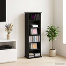vidaXL CD szekrény Fekete Tölgy 60 x 17 x 92 cm Szerelt Fa
