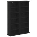 vidaXL CD szekrény 2 db Fekete Tölgy 60 x 17 x 92 cm Szerelt Fa