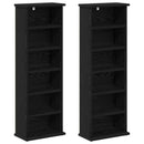 vidaXL CD szekrény 2 db Fekete Tölgy 60 x 17 x 92 cm Szerelt Fa