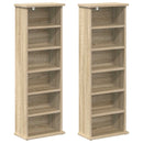 vidaXL CD szekrény 2 db Sonoma Tölgy 60 x 17 x 92 cm Szerelt Fa