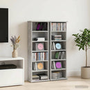 vidaXL CD szekrény 2 db Betonszürke 60 x 17 x 92 cm Szerelt Fa