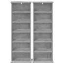 vidaXL CD szekrény 2 db Betonszürke 60 x 17 x 92 cm Szerelt Fa