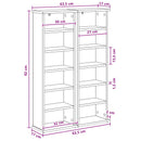 vidaXL CD szekrény 2 db Betonszürke 60 x 17 x 92 cm Szerelt Fa