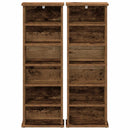 vidaXL CD szekrény 2 db Antik Fa 60 x 17 x 92 cm Szerelt Fa