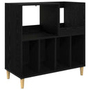 vidaXL Lemezjátszó állvány Fekete Tölgy 82 x 39,5 x 82,5 cm Szerelt Fa